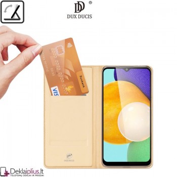 Dux Ducis dirbtinės odos viršelis - auksinės spalvos (telefonui Samsung A03S)